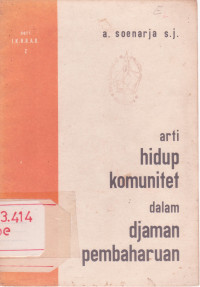 Image of Arti Hidup Komunitet dalam Djaman Pembaharuan