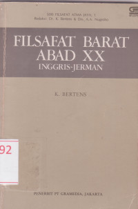 Image of Filsafat Barat Abad XX Inggris - Jerman
